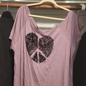 Purple Peace Heart Women's Top